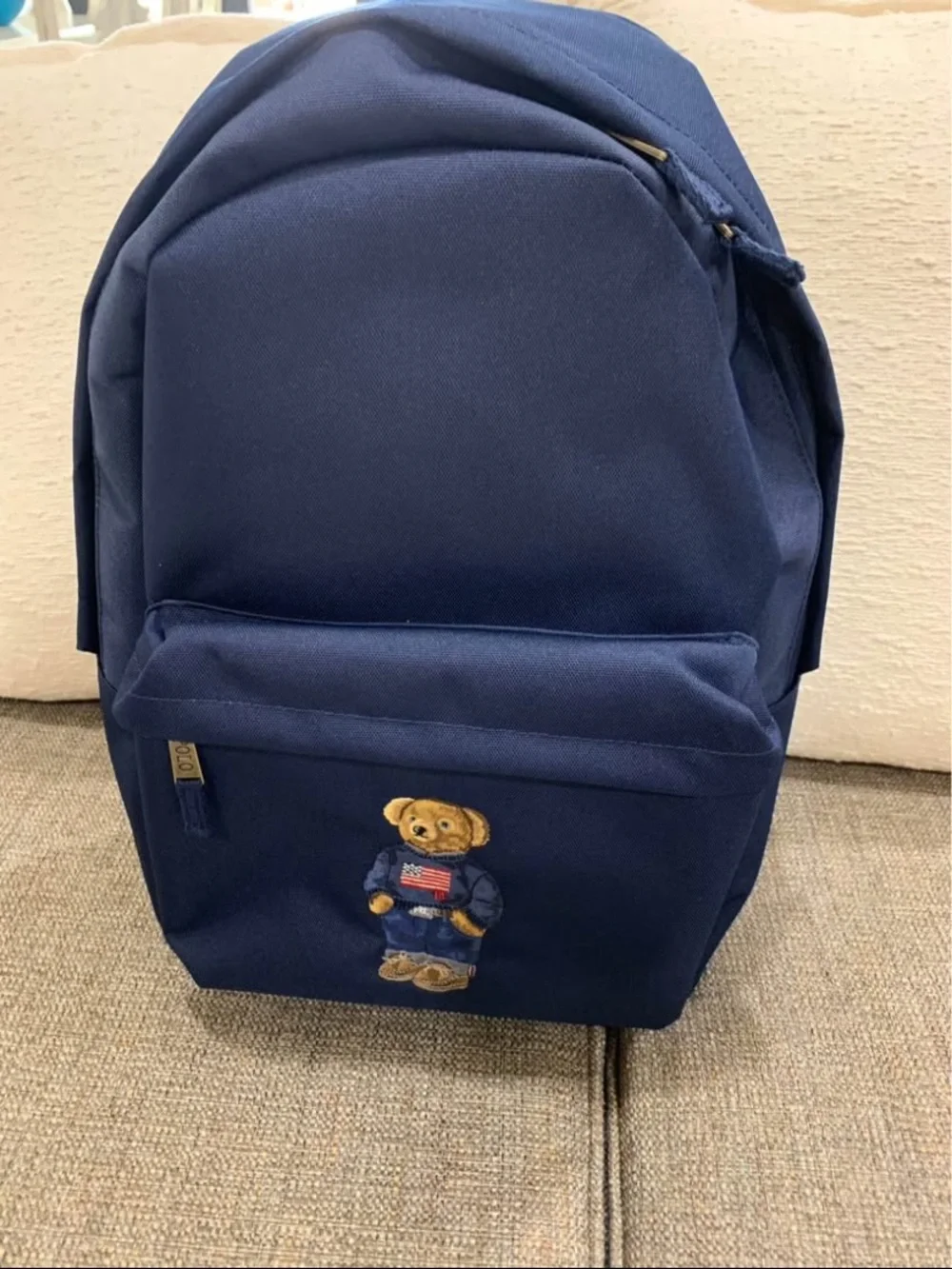 Polo by Ralph Lauren Navy Kids Backpack with Bear Patch